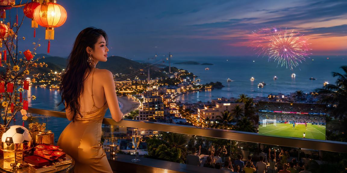 Không gian đèn lồng Phú Quốc minh họa phân tích bóng đá buổi tối